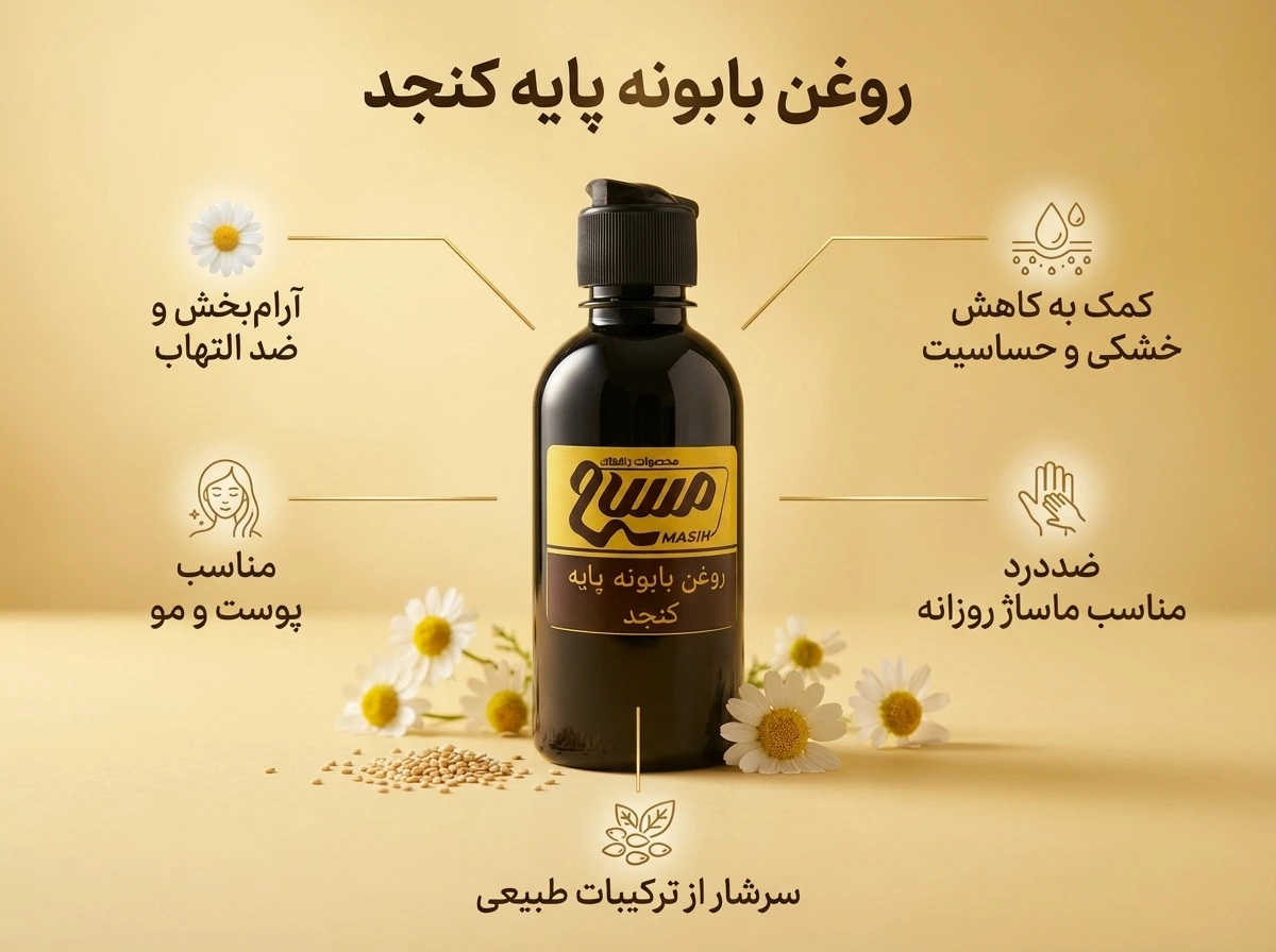 روغن بابونه پایه کنجد (ماساژ بدن-ضد التهاب)