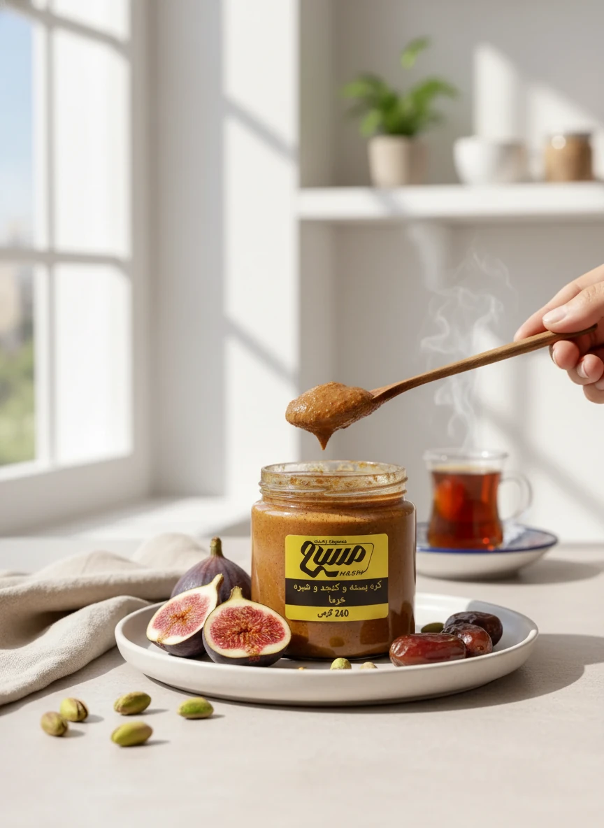 کره پسته کنجد و شیره خرما